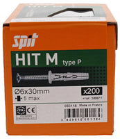 Spit Hit m Slagplug 6x30/5 met kraag - 050118 - 3439510501184 - 050118 - Mastertools.nl
