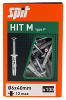 Spit Hit m Slagplug 6x40/12 met kraag - 050119 - 3439510501191 - 050119 - Mastertools.nl