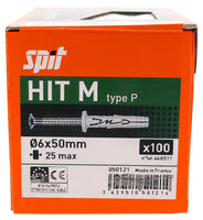 Spit Hit m Slagplug 6x50/25 met kraag - 050121 - 3439510501214 - 050121 - Mastertools.nl