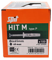Spit Hit m Slagplug 6x65/40 met kraag - 050122 - 3439510501221 - 050122 - Mastertools.nl