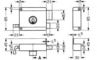 Yale Oplegslot 635 - Doornmaat 50 mm - DIN rechts - 7225122 - 8714002917694 - 7225122 - Mastertools.nl